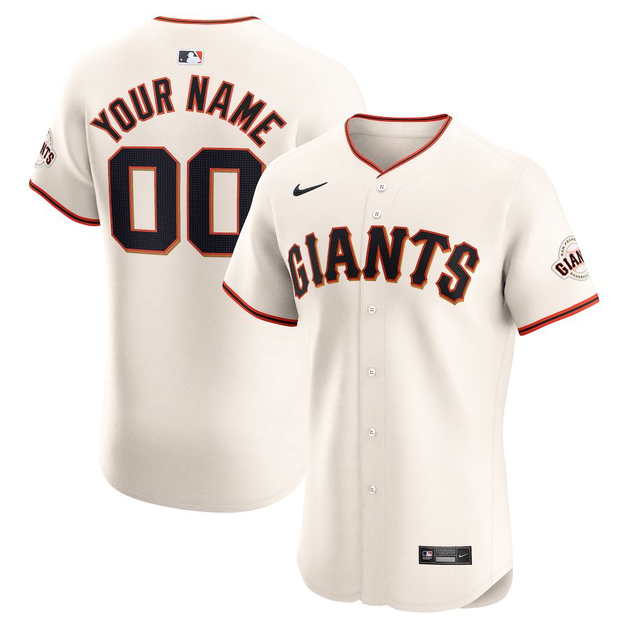 Men San Francisco Giants Nike Cream Home Elite Custom MLB Jersey